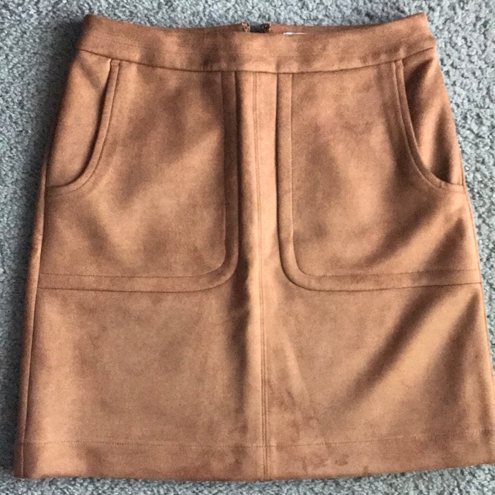 Loft tan ‘suede’ skirt